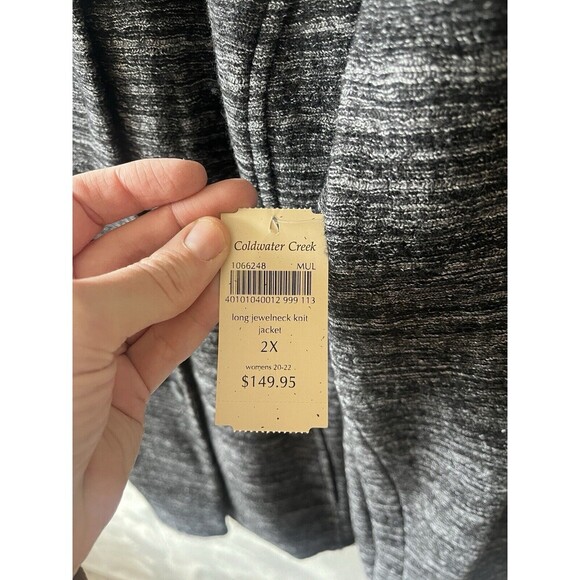 Coldwater Creek Blazer Women's 2X Wool Blend Button Up Charcoal Black Lined New - Picture 5 of 10